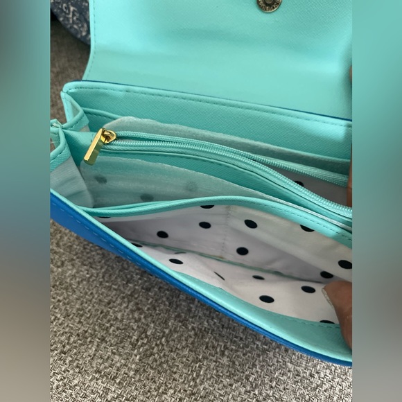 Off white boots with blue wallet & polka dot lining! - Picture 1 of 11